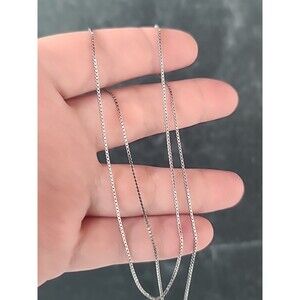 Italian 925 Sterling Silver Box Chain Necklace Vintage